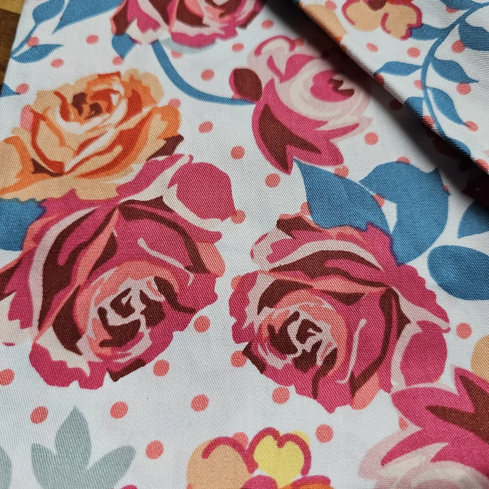 Pantry Cotton Floral Apron With Striped Pocket